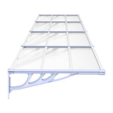 Door Canopy Grey and Transparent 396x90 cm Polycarbonate - Top-Down View