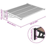 Door Canopy Black 122x90 cm Polycarbonate