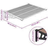 Door Canopy Black 122x90 cm Polycarbonate - Rear View