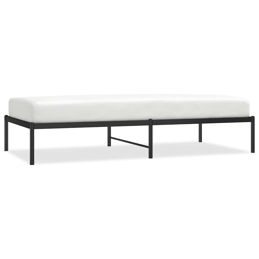 Metal Bed Frame without Mattress Black 90x190 cm
