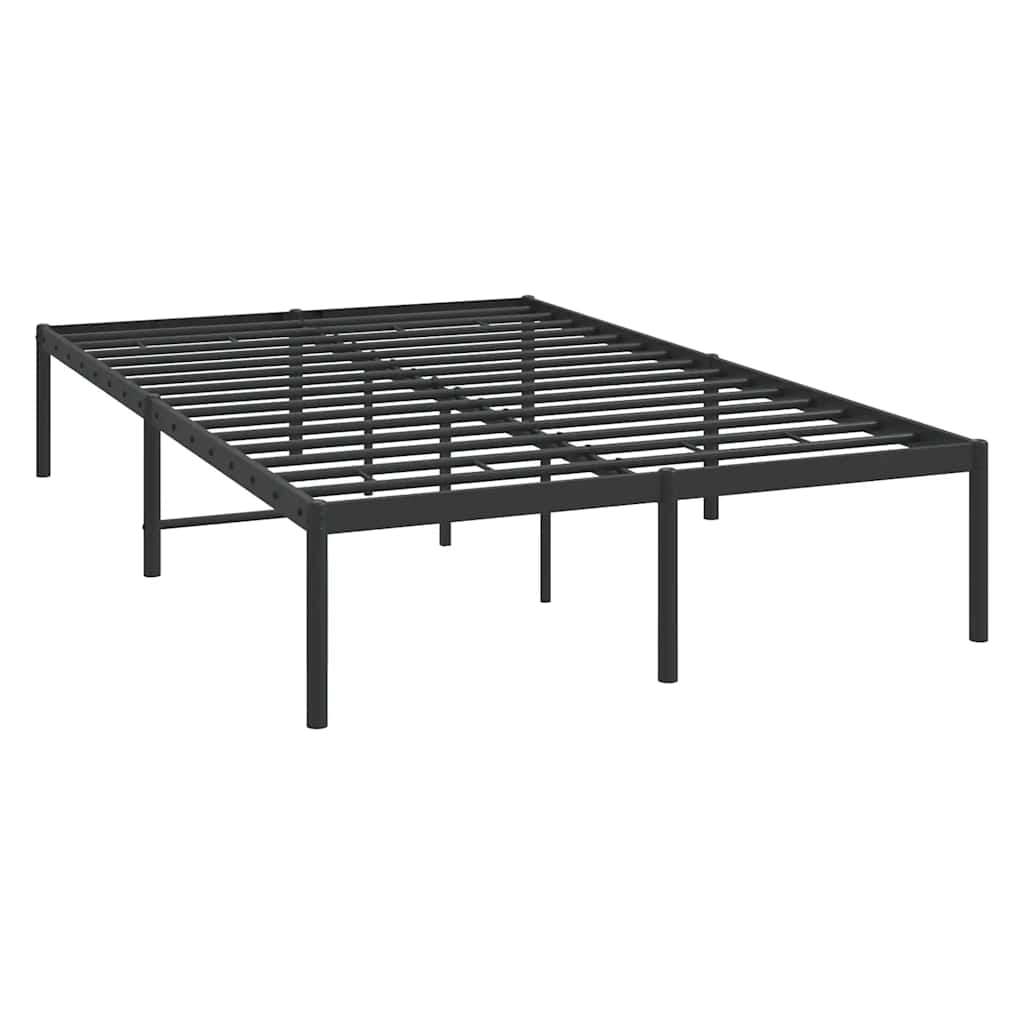 Metal Bed Frame without Mattress Black 135x190 cm