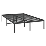Metal Bed Frame without Mattress Black 135x190 cm - Side View