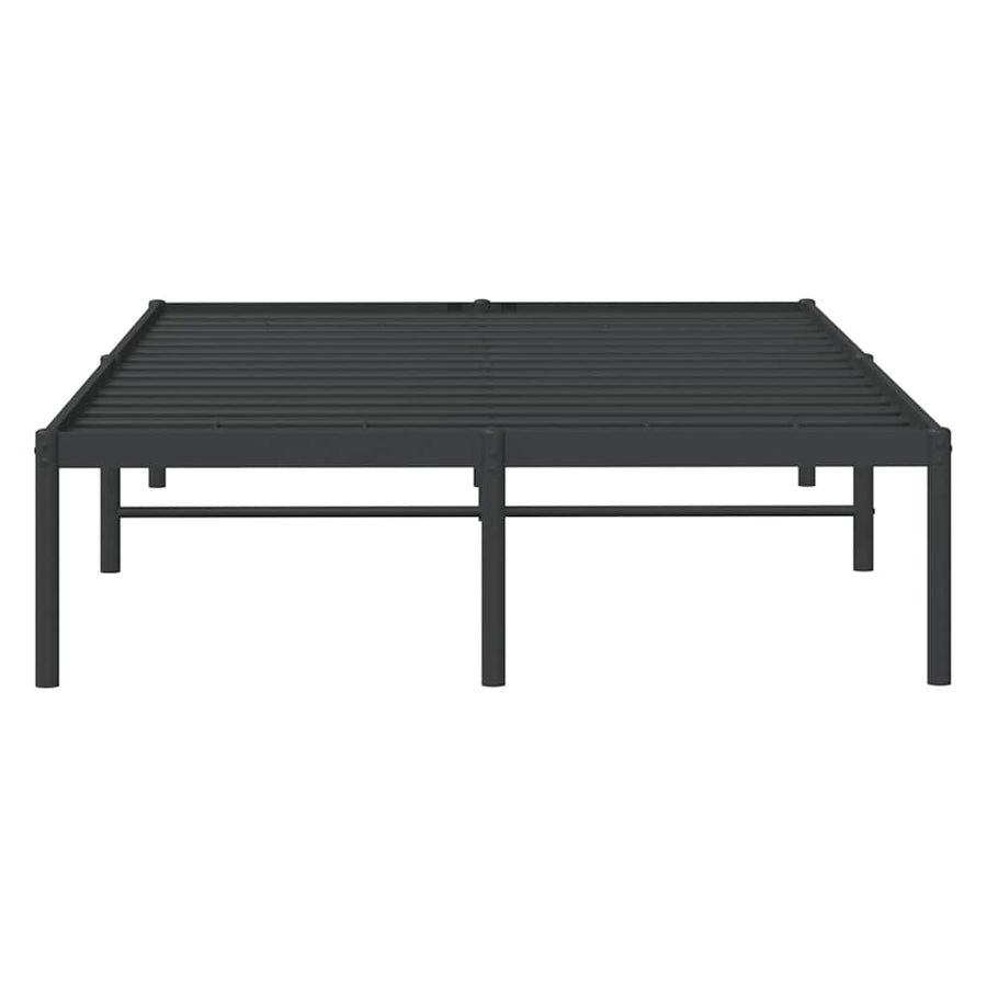 Metal Bed Frame without Mattress Black 135x190 cm