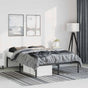 Metal Bed Frame without Mattress Black 135x190 cm