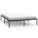 Metal Bed Frame without Mattress Black 150x200 cm - Front View
