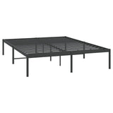 Metal Bed Frame without Mattress Black 150x200 cm