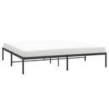 Metal Bed Frame without Mattress Black 183x203 cm King