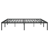 Metal Bed Frame without Mattress Black 183x203 cm King