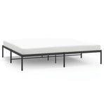 Metal Bed Frame without Mattress Black 183x213 cm