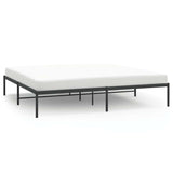 Metal Bed Frame without Mattress Black 183x213 cm - Front View