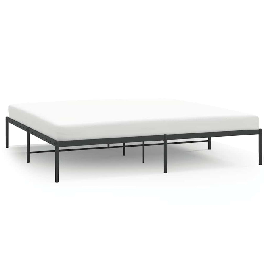 Metal Bed Frame without Mattress Black 183x213 cm