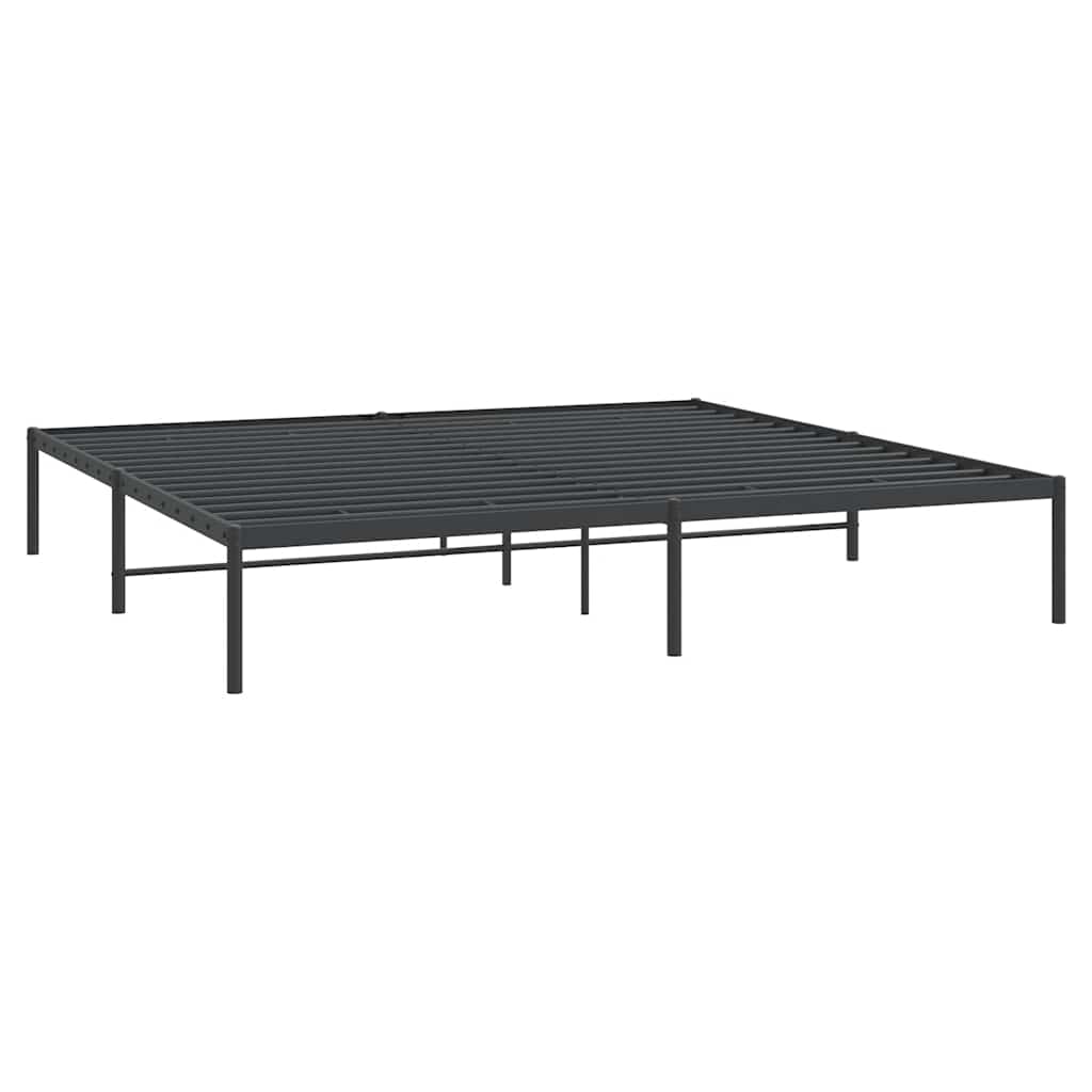 Metal Bed Frame without Mattress Black 183x213 cm