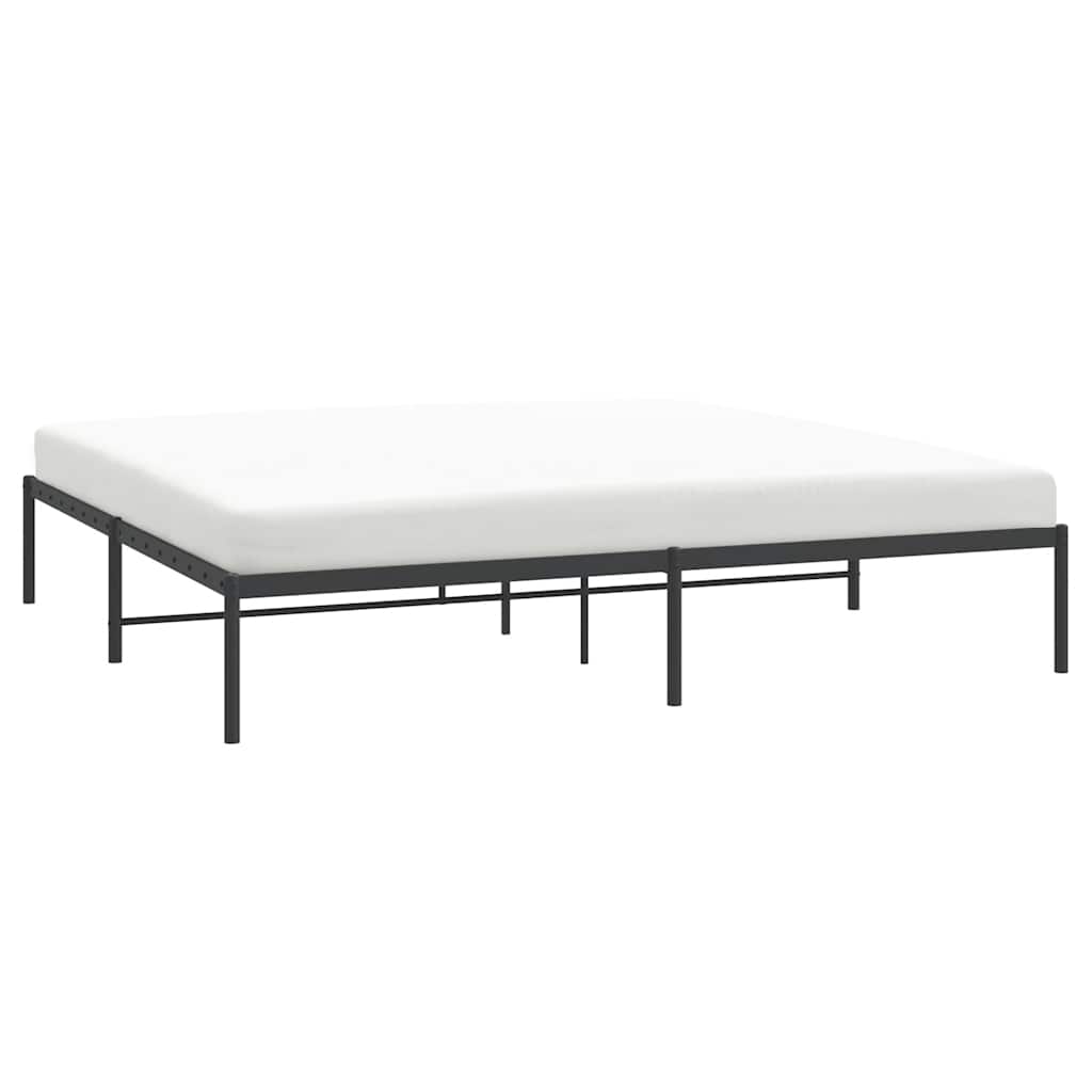 Metal Bed Frame without Mattress Black 183x213 cm