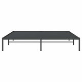 Metal Bed Frame without Mattress Black 183x213 cm - Rear View