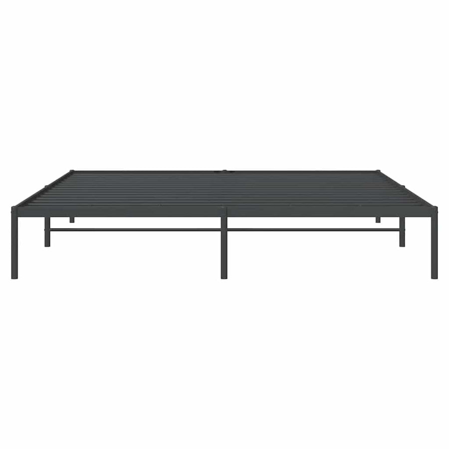 Metal Bed Frame without Mattress Black 183x213 cm