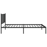 Metal Bed Frame without Mattress with Headboard Black 107x203 cm King Single - Rear View