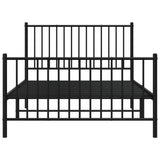 Metal Bed Frame without Mattress with Footboard Black 107x203 cm King Single - 45-Degree Angle