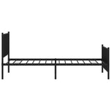Metal Bed Frame without Mattress with Footboard Black 107x203 cm King Single - Rear View