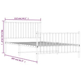 Metal Bed Frame without Mattress with Footboard Black 107x203 cm King Single - Extra Image