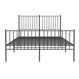 Metal Bed Frame without Mattress with Footboard Black 135x190 cm - Rear View