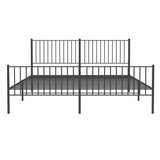 Metal Bed Frame without Mattress with Footboard Black 183x203 cm King - 45-Degree Angle