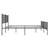 Metal Bed Frame without Mattress with Footboard Black 183x203 cm King - Rear View