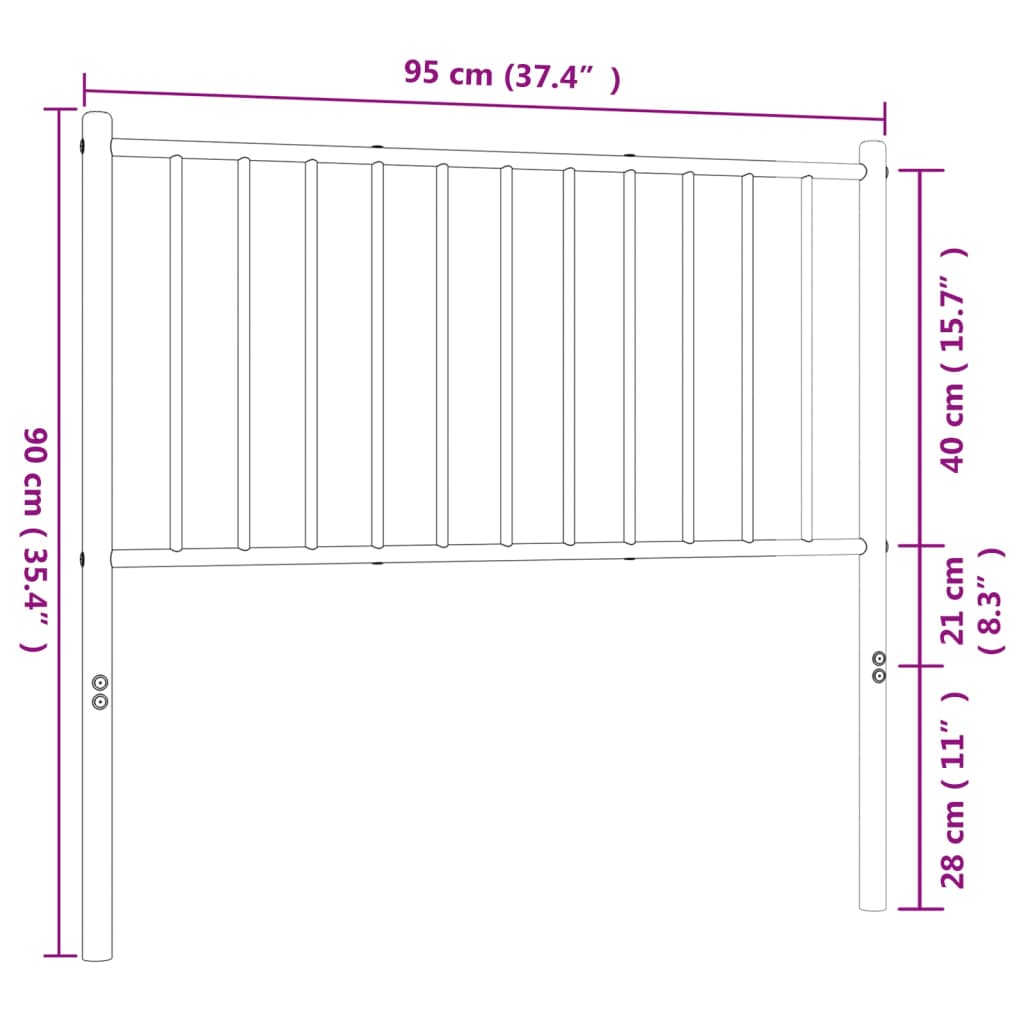 Metal Replace Headboard Black 90 cm