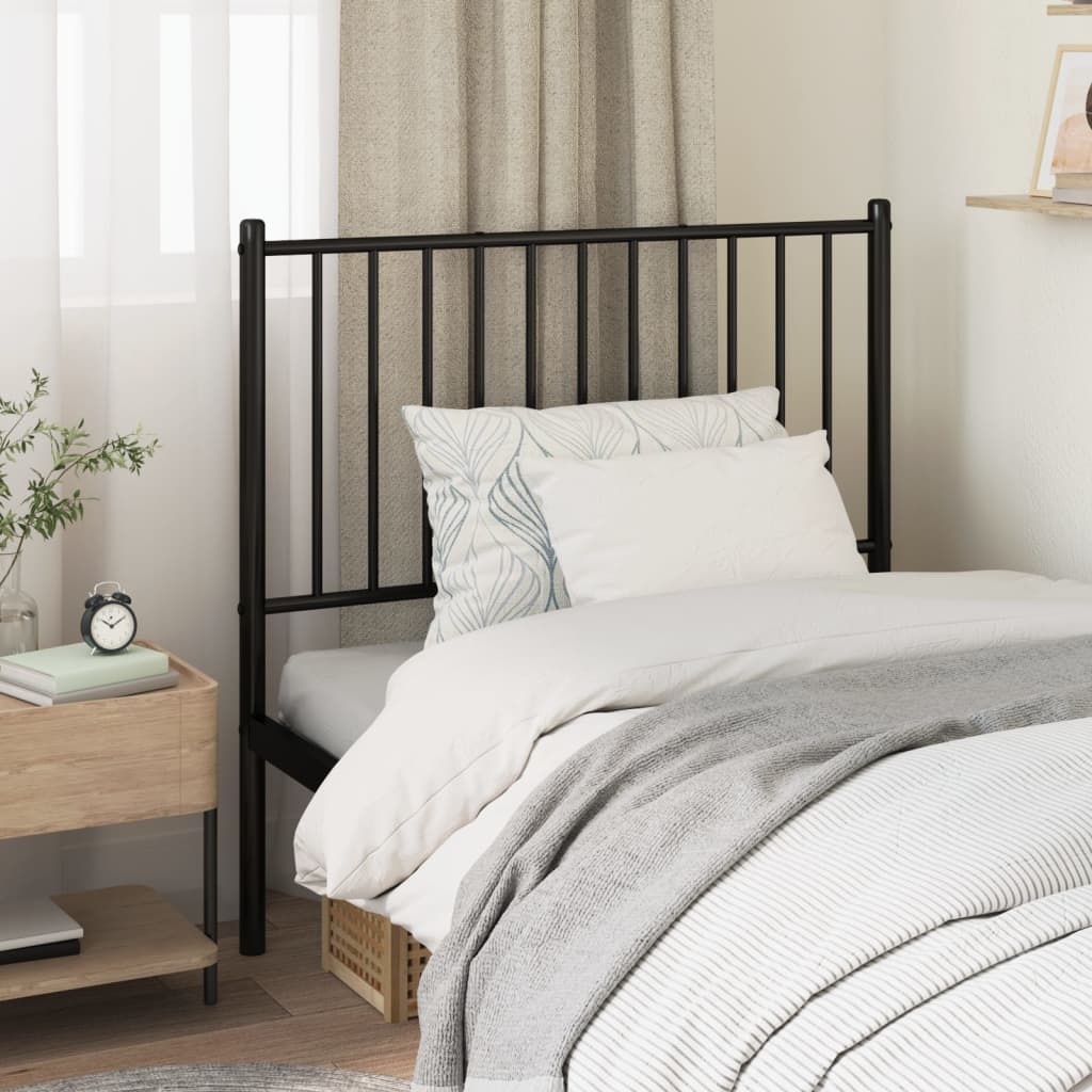 Metal Replace Headboard Black 90 cm