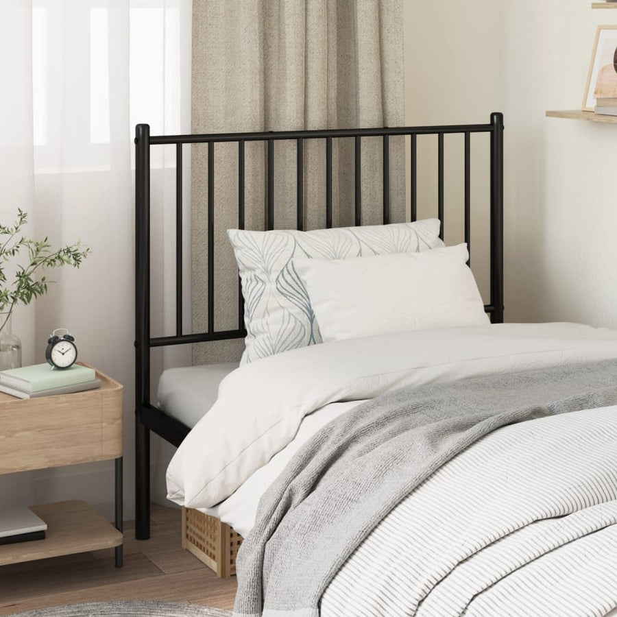 Metal Replace Headboard Black 90 cm
