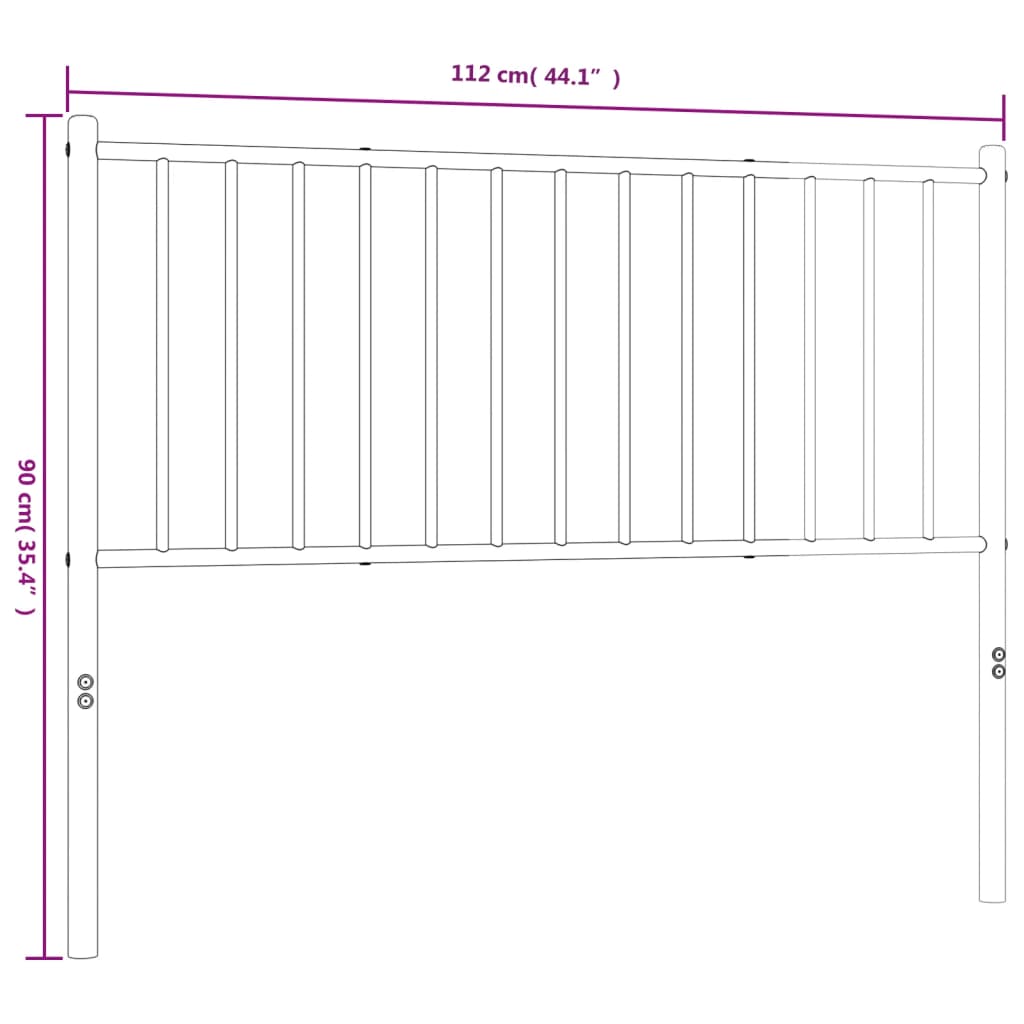 Metal Replace Headboard Black 107 cm
