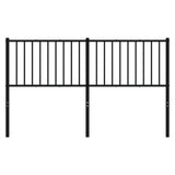 Metal Headboard Black 152 cm Queen - Side View