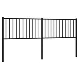 Metal Headboard Black 183 cm King - Front View