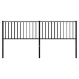 Metal Headboard Black 183 cm King - Side View