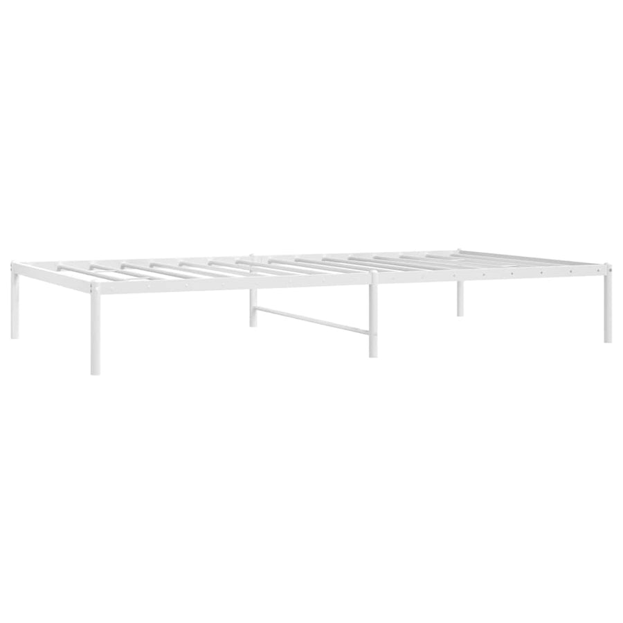 Metal Bed Frame without Mattress White 107x203 cm King Single