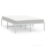 Metal Bed Frame without Mattress White 135x190 cm - Front View
