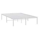 Metal Bed Frame without Mattress White 135x190 cm - Side View