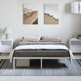 Metal Bed Frame without Mattress White 135x190 cm - Top-Down View