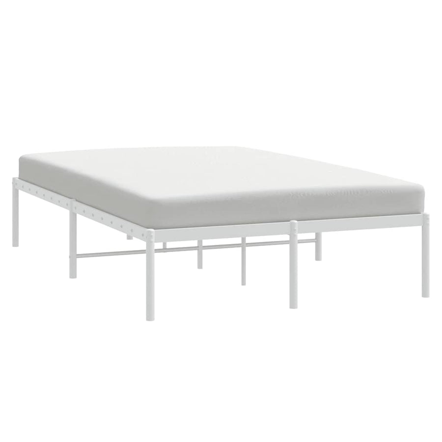 Metal Bed Frame without Mattress White 135x190 cm