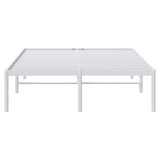Metal Bed Frame without Mattress White 135x190 cm - Rear View