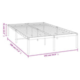 Metal Bed Frame without Mattress White 135x190 cm - Extra Image