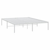 Metal Bed Frame without Mattress White 150x200 cm - Side View