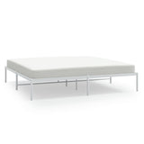 Metal Bed Frame without Mattress White 183x203 cm King - Front View