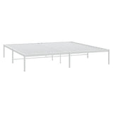 Metal Bed Frame without Mattress White 183x203 cm King - Side View