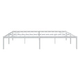 Metal Bed Frame without Mattress White 183x203 cm King