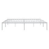 Metal Bed Frame without Mattress White 183x203 cm King - Rear View