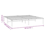 Metal Bed Frame without Mattress White 183x203 cm King