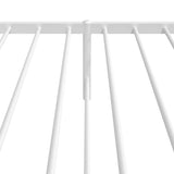 Metal Bed Frame without Mattress with Headboard White 90x190 cm - Low Angle
