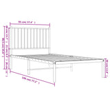 Metal Bed Frame without Mattress with Headboard White 90x190 cm