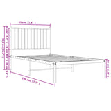 Metal Bed Frame without Mattress with Headboard White 90x190 cm - Extra Image