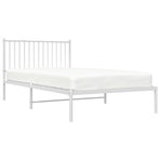 Metal Bed Frame without Mattress with Headboard White 107x203 cm King Single